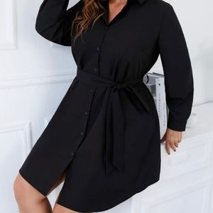 Black button down dress